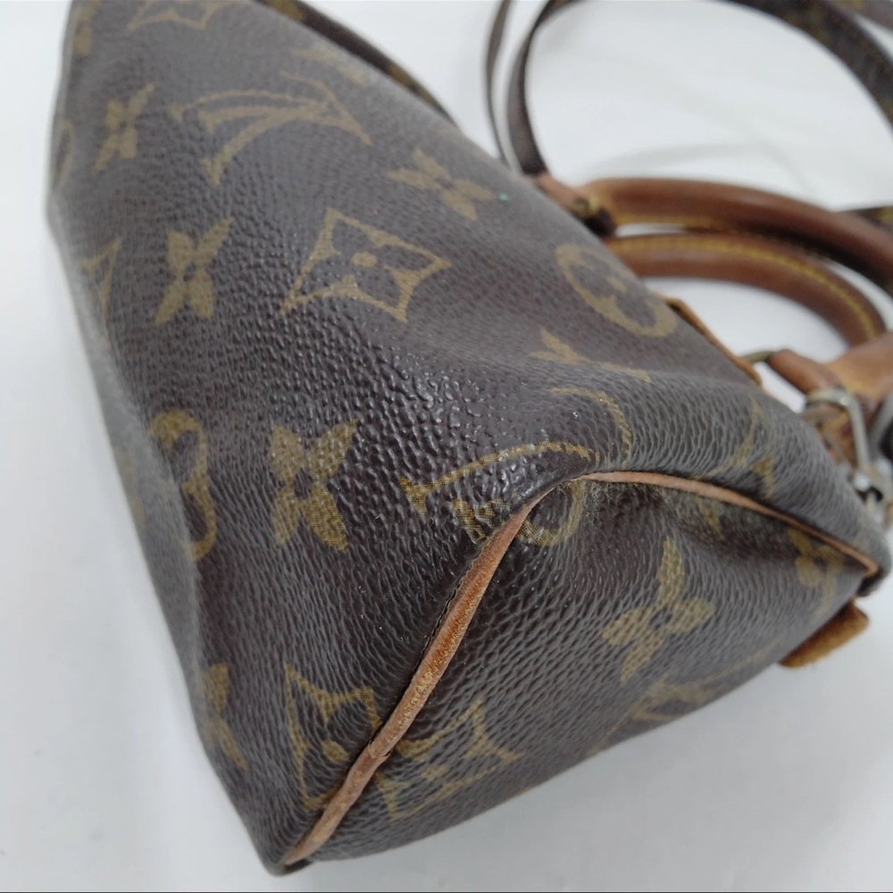 AUTH Louis Vuitton LV Mini Speedy Tote Hand Bag Crossbody Brown Monogram - Picture 6 of 8
